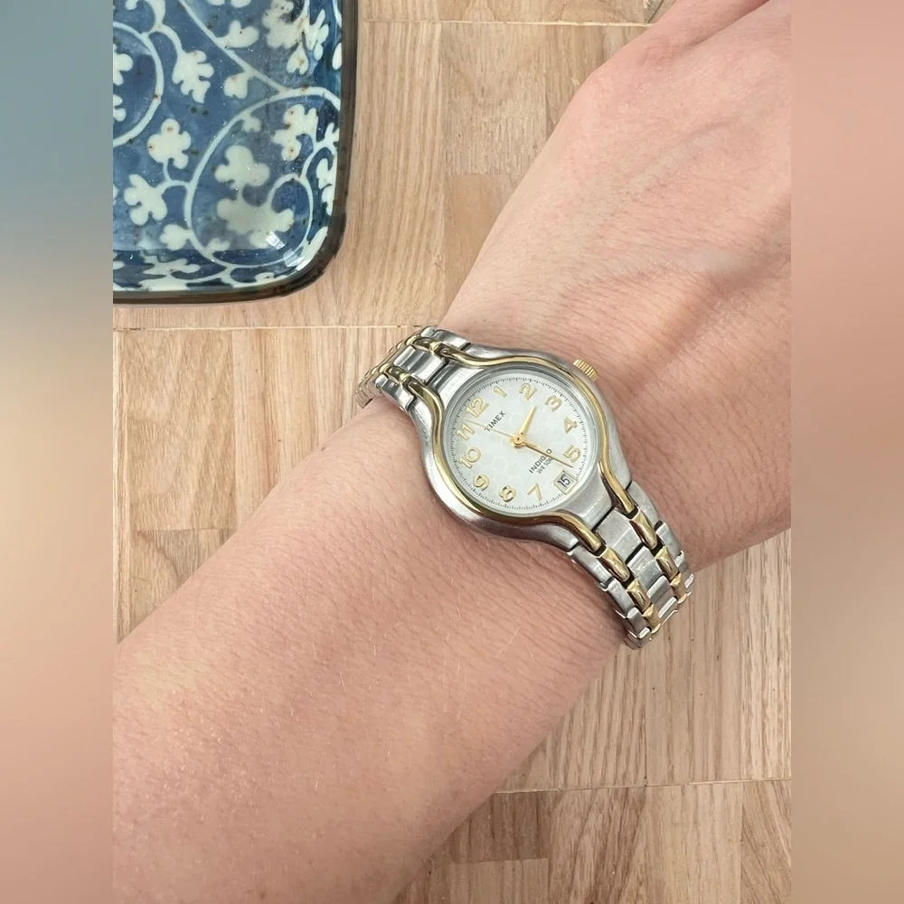 Timex indiglo two-tone ladies dress watch NEW BATTERY